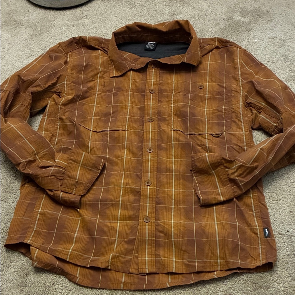REI Men's Brown Checkered Shirt Jacket